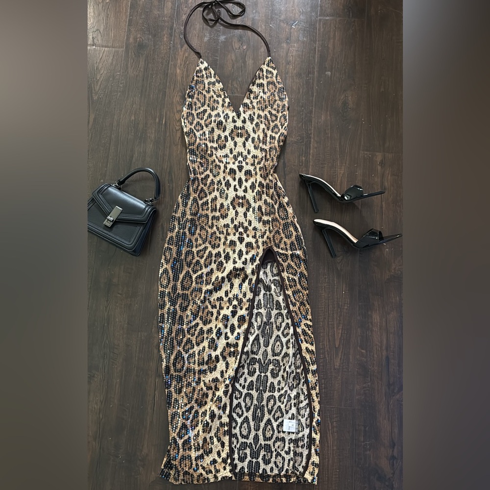 Leopard Print Sleeveless Dress